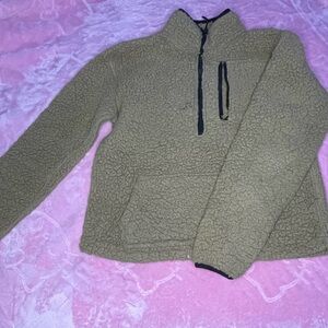 No Boundaries Teddy Fleece Turtleneck Half Zip Pullover Sweater.